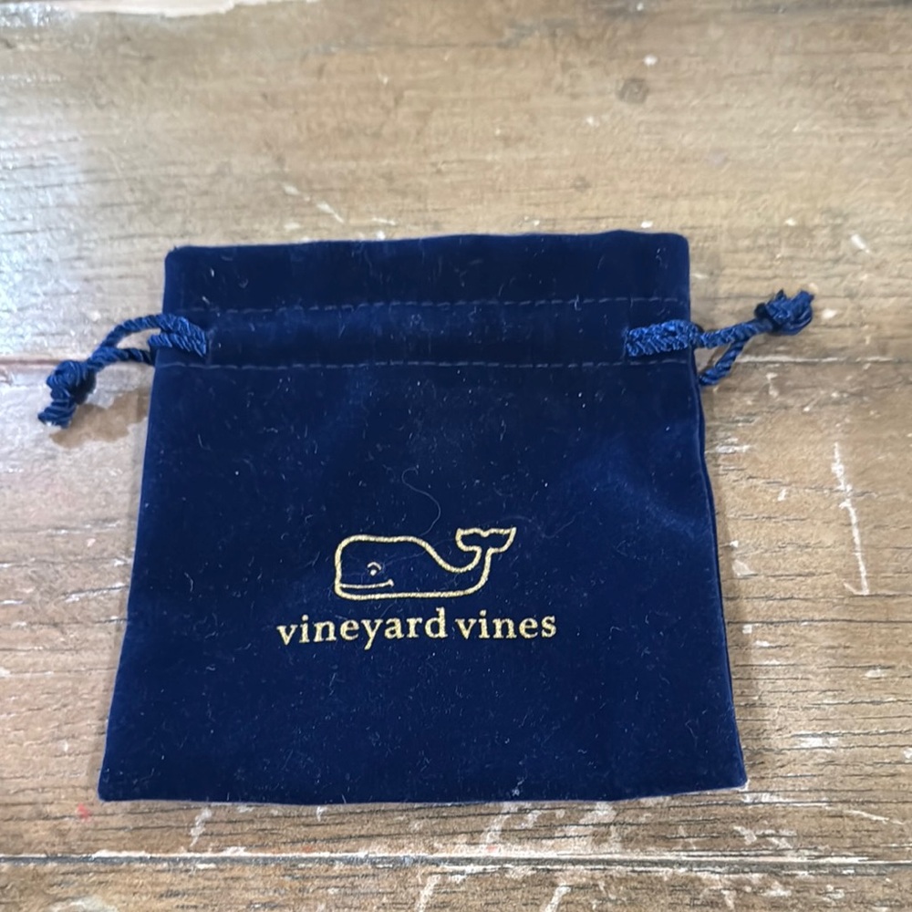 Vineyard Vines Navy Velvet Pouch